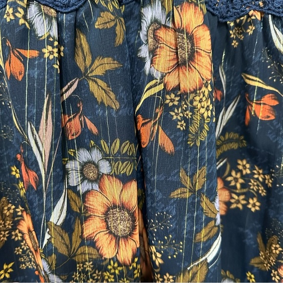 Anthro Mynah’s Reynu Taandon Cristy Crochet Blouse Floral Multicolor Boho XS NWT - Picture 10 of 11